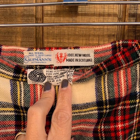 Vintage Scotland Wool Plaid Pleated Skirt - Picture 7 of 11
